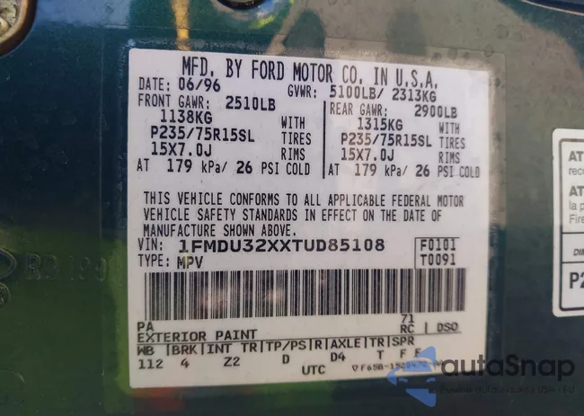 1FMDU32XXTUD85108: 43429118