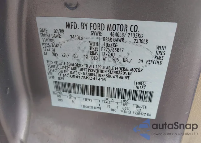 1FMCU94178KD41416: 43429145