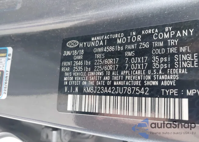 KM8J23A42JU787542: 43429146