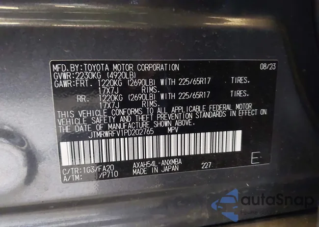 JTMRWRFV1PD202765: 43428195