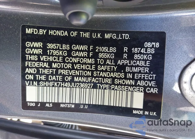 SHHFK7H49JU236927: 43428208