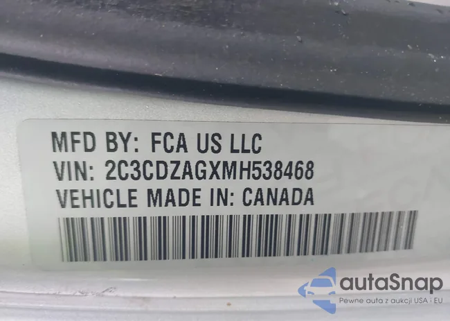 2C3CDZAGXMH538468: 43428213