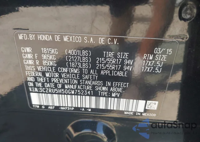 3CZRU5H50GM752341: 43428399