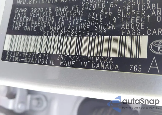 2T1BURHE8GC493301: 43429583