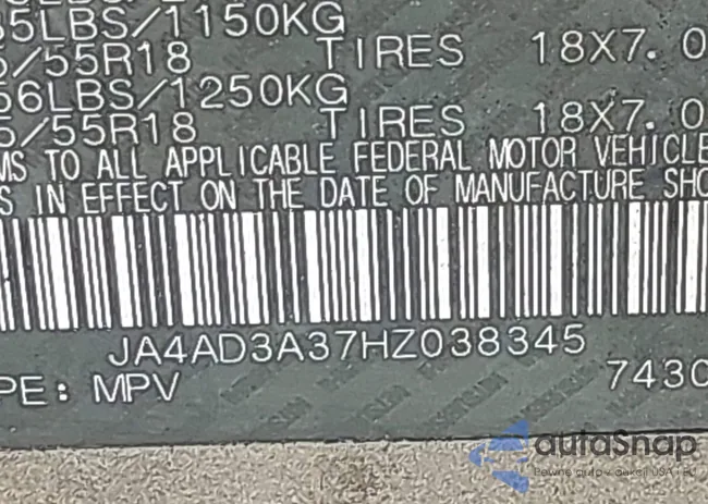 JA4AD3A37HZ038345: 43429647