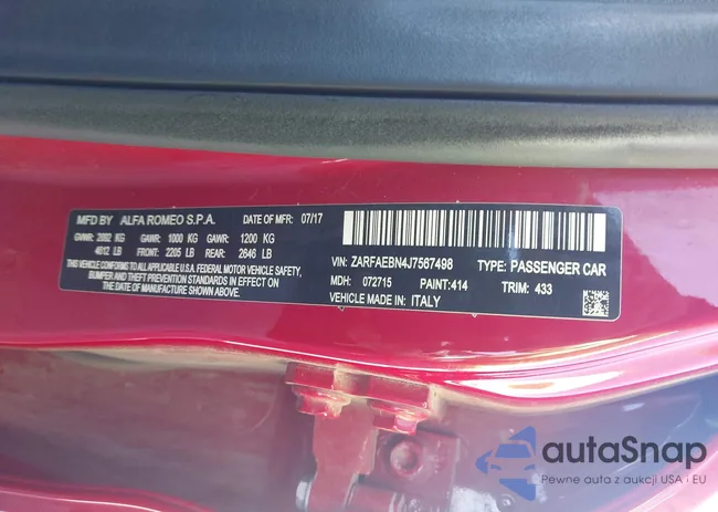 ZARFAEBN4J7567498: 43429698