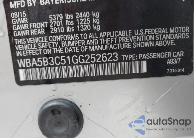 WBA5B3C51GG252623: 43429804