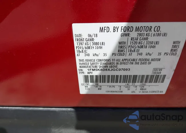 1FM5K8D8XJGC07093: 43429842