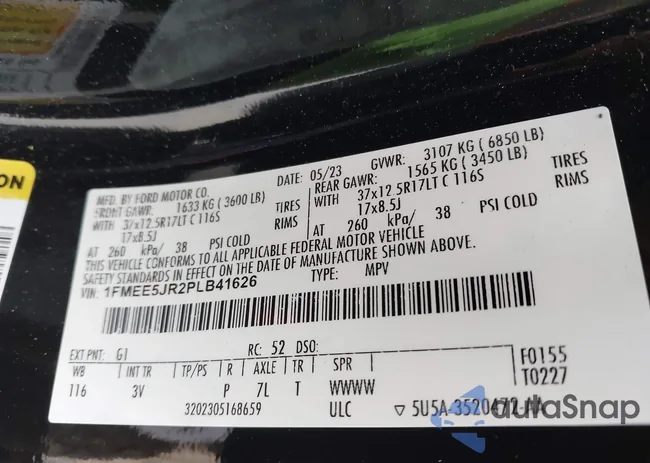 1FMEE5JR2PLB41626: 43429848