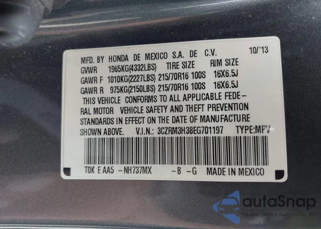 3CZRM3H38EG701197: 43429910