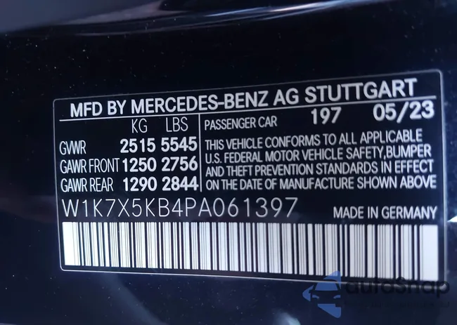 W1K7X5KB4PA061397: 43429974