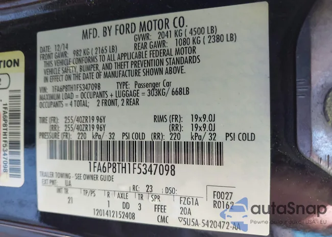 1FA6P8TH1F5347098: 43430029