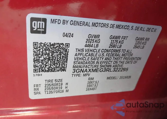 3GNAXMEG3RL322295: 43430112