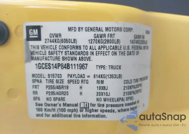 1GCES14P84B111967: 43429206