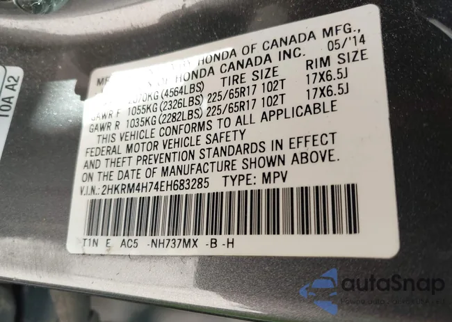 2HKRM4H74EH683285: 43429302