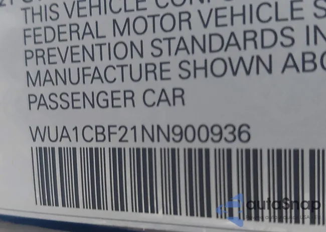 WUA1CBF21NN900936: 43429313