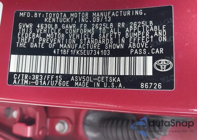 4T1BF1FK5EU734103: 43429314