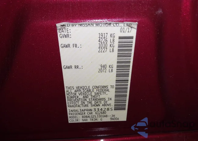 1N4AL3AP4HN334285: 43429497