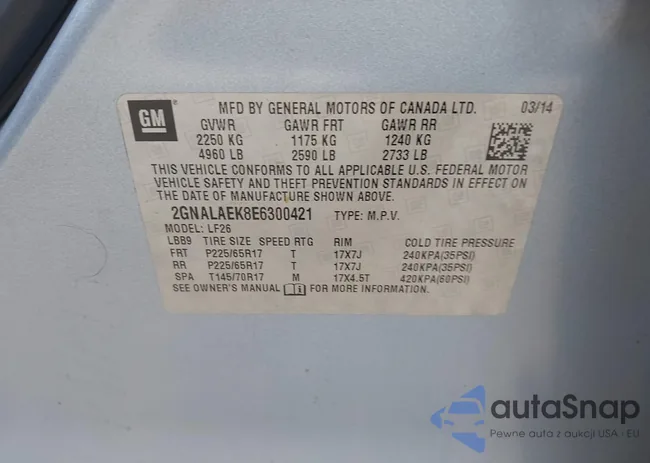 2GNALAEK8E6300421: 43429510