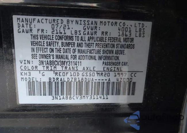 3N1AB8CV3MY311411: 43430561