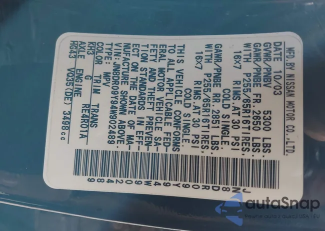 JN8DR09Y94W902489: 43430882