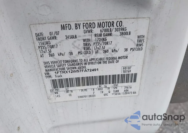 1FTRX12W57FA72491: 43430894