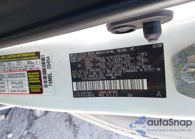 5TDZY64AX8S009769: 43430980