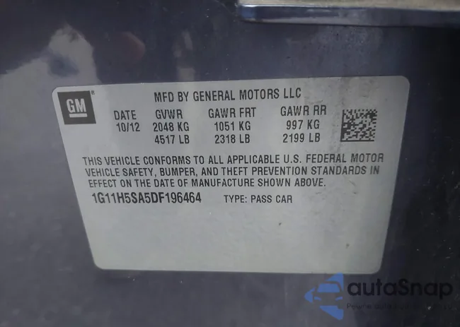 1G11H5SA5DF196464: 43431031