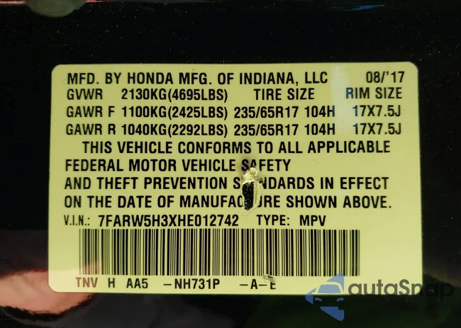 7FARW5H3XHE012742: 43431053