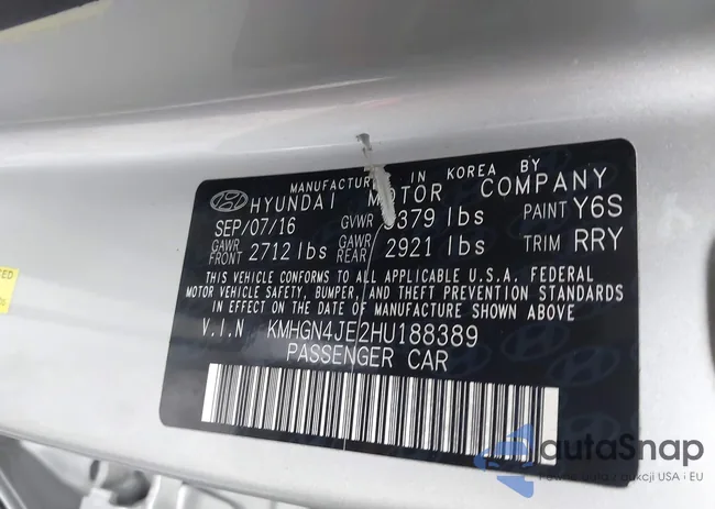 KMHGN4JE2HU188389: 43431083