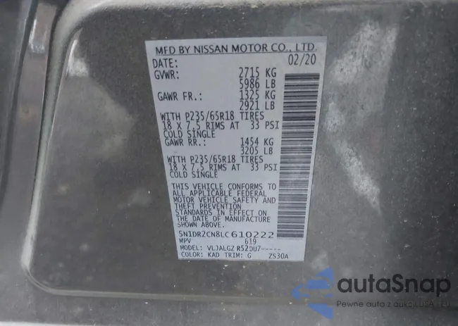 5N1DR2CN8LC610222: 43431105