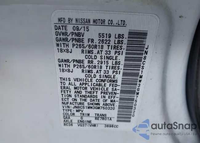 JN8CS1MW3GM750320: 43430258