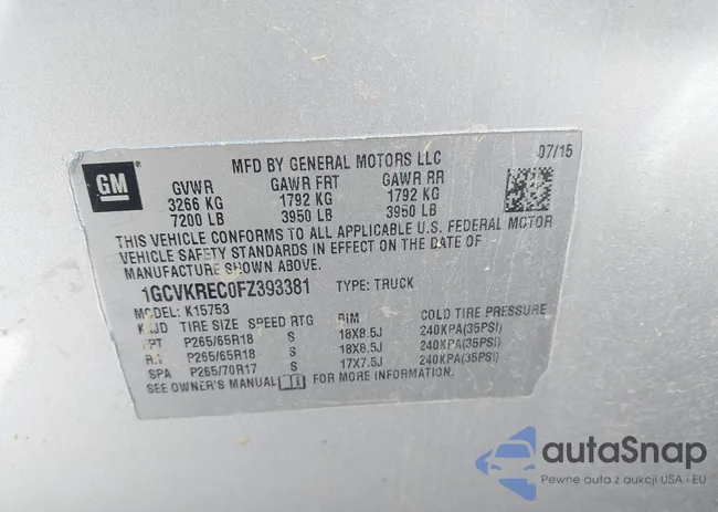 1GCVKREC0FZ393381: 43430282