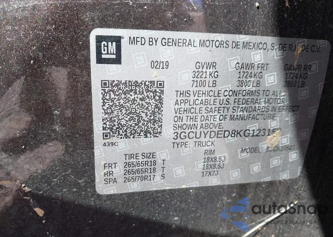 3GCUYDED8KG123153: 43430402