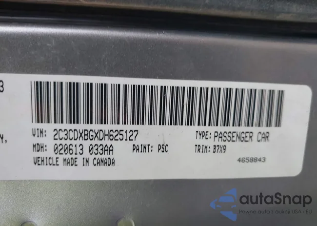 2C3CDXBGXDH625127: 43430424