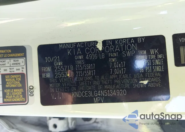 KNDCE3LG4N5134920: 43430492