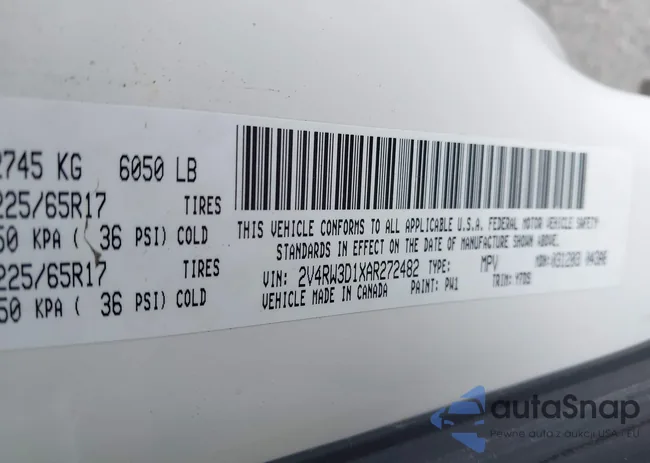 2V4RW3D1XAR272482: 43430521