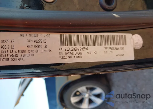 2C3CDZAG6GH290594: 43431628