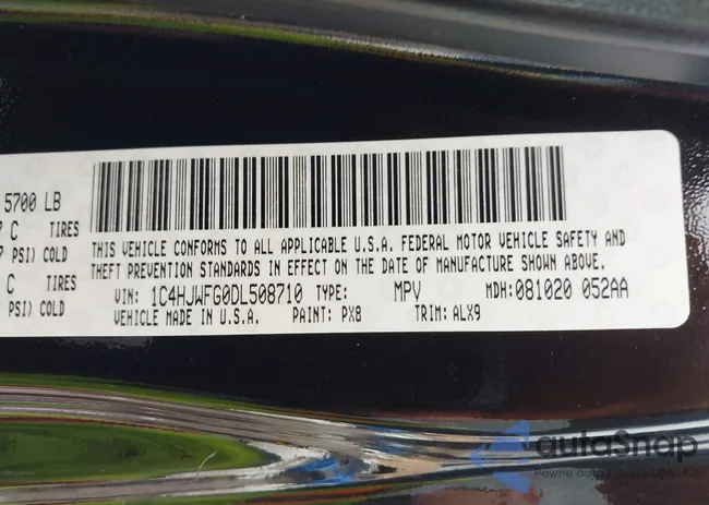 1C4HJWFG0DL508710: 43431636