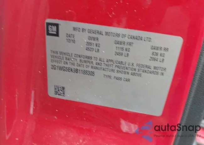 2G1WG5EK9B1188305: 43431759