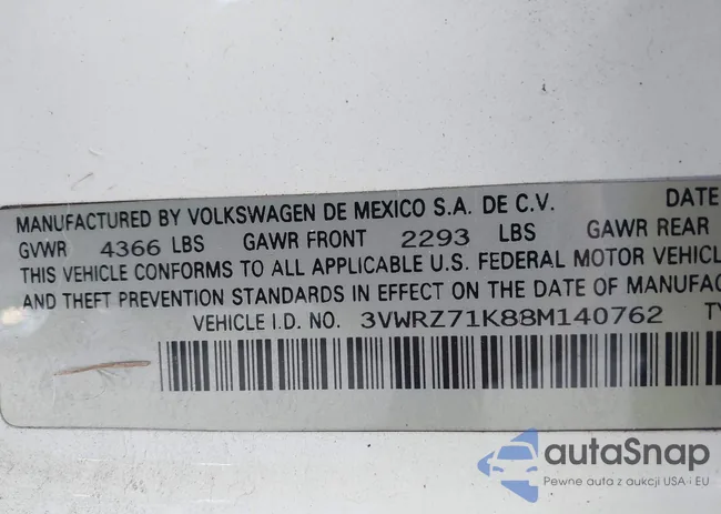 3VWRZ71K88M140762: 43431781