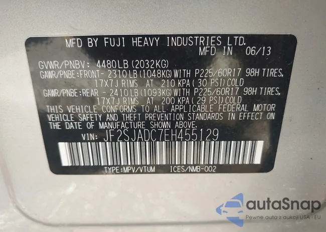 JF2SJADC7EH455129: 43431804