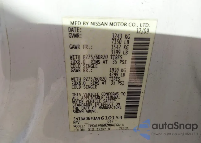 5N1BA0NF3AN610154: 43431899