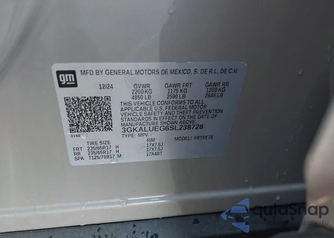 3GKALUEG6SL238728: 43432126