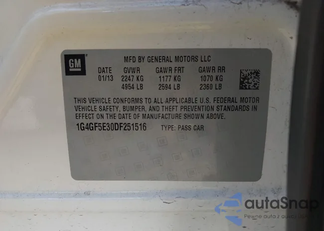 1G4GF5E30DF251516: 43432145