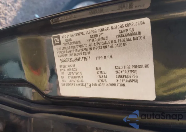 5GRGN23U86H117571: 43431202