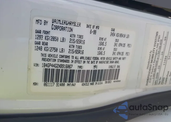 1B4GP44G2XB916067: 43431260