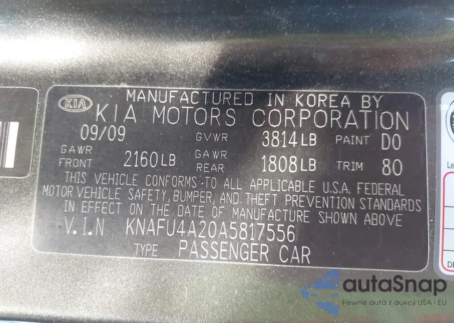 KNAFU4A20A5817556: 43431339