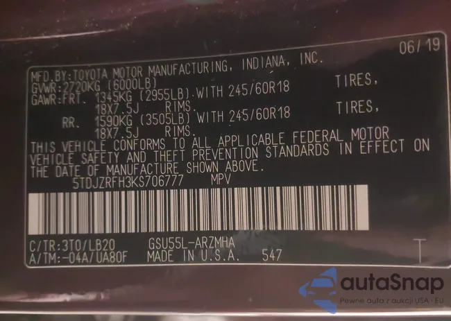 5TDJZRFH3KS706777: 43431429