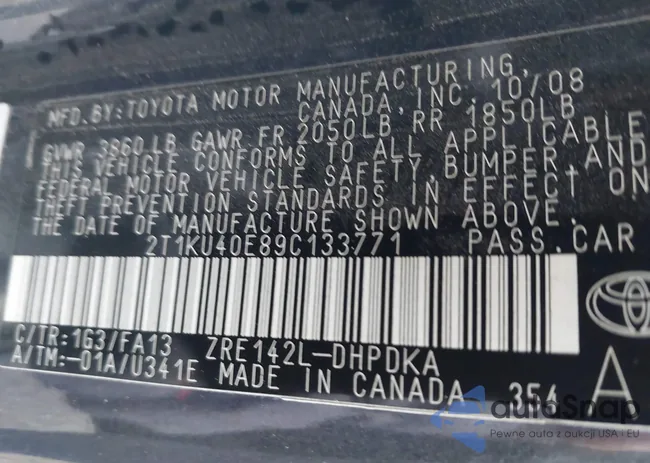 2T1KU40E89C133771: 43431441